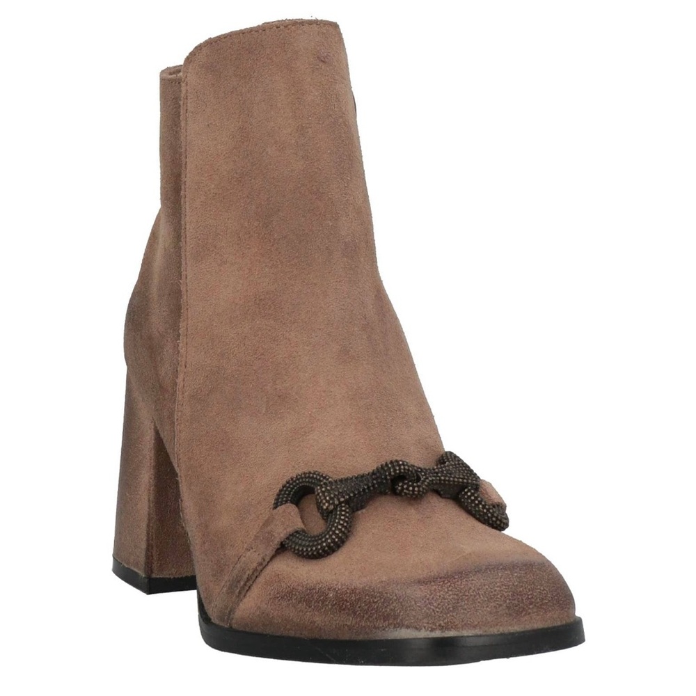 Divine Follie Crosta Taupe Embellished Ankle Booties
